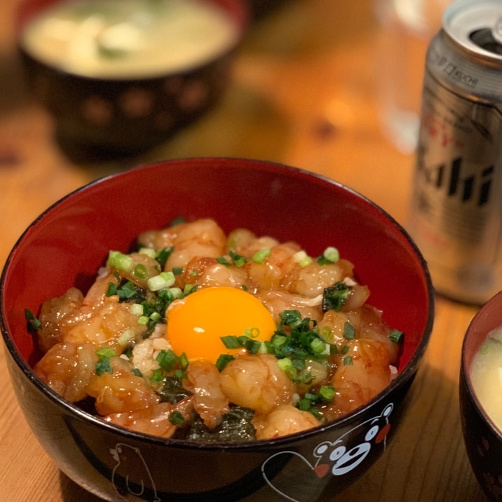 赤海老のユッケ丼